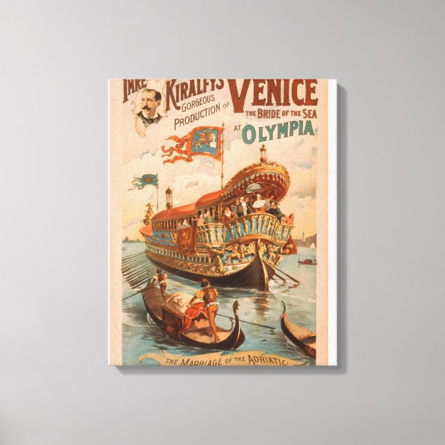 Toile Venise, Mariée de la Mer à Olympia Gondolas (Recto)