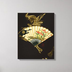 Toile Ventilateur oriental criblé au design floral