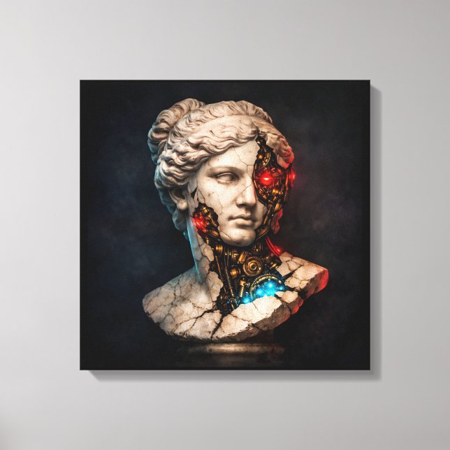 Toile Vénus mécanique : Art de statue cyberpunk (Recto)