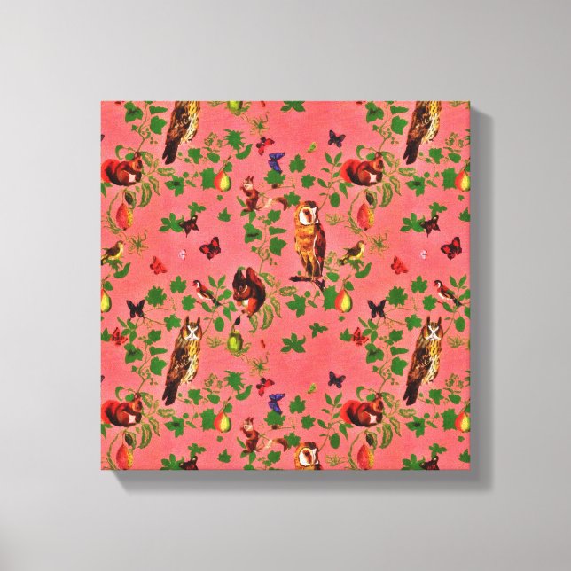 Toile Verdure rustique rétro Aquarelle de forêt d'automn (Recto)