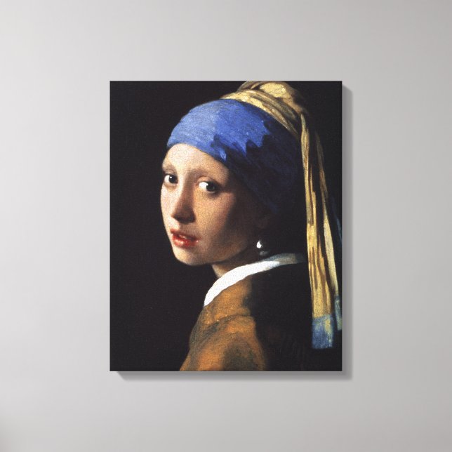Toile Vermeer Girl Pearl Élevant Masterpiece Peinture (Recto)
