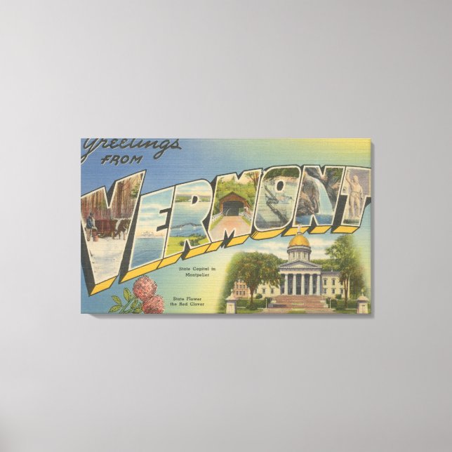 Toile Vermont (Capitale d'Etat/Fleur) - (Recto)