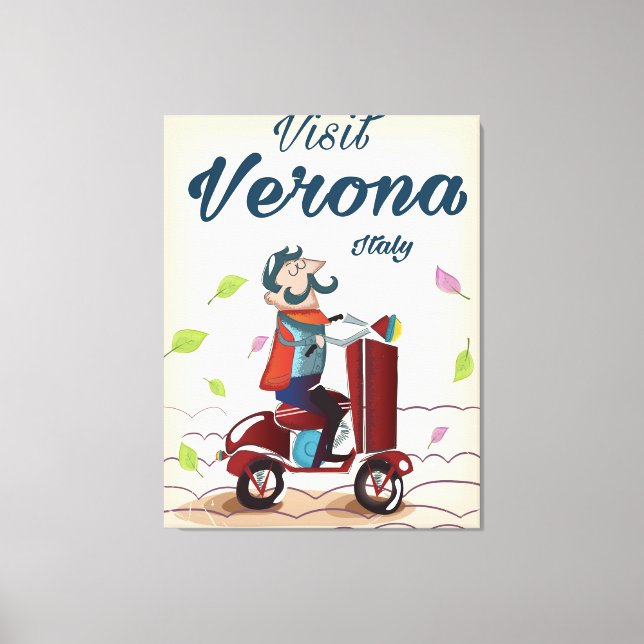 Toile Vérone poster de voyage scooter italien (Recto)