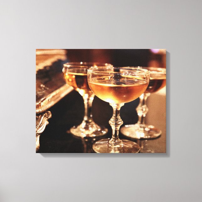 Toile verre à champagne toast doré (Recto)