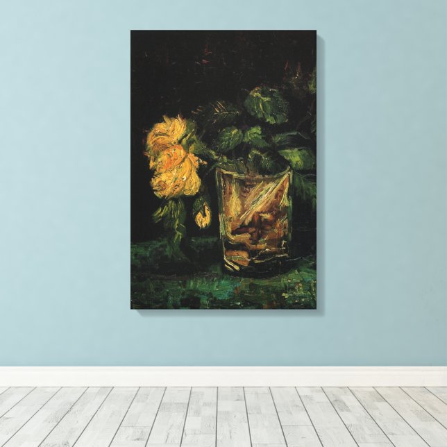 Toile Verre avec des roses par Vincent van Gogh (Insitu (Plancher de Bois))