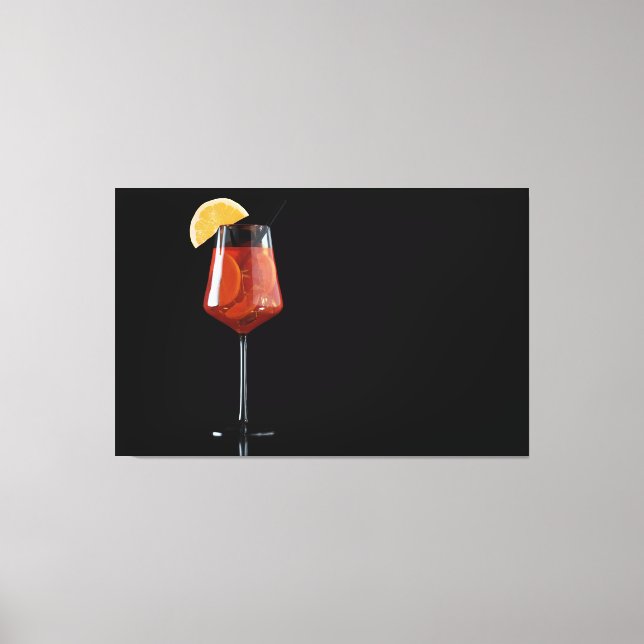Toile Verre de cocktail Spritz isolé sur noir (Recto)