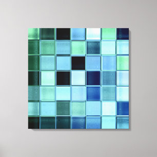 Toile Verre de mer Aquamarine Mosaïque Art Enveloppé Toi