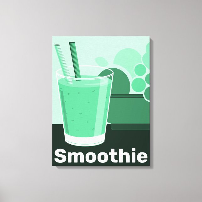 Toile Verre Noir-Blanc-Vert Cuisine Mur Art -Toile (Recto)