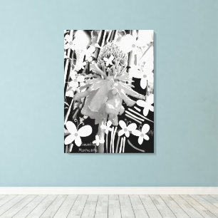 Toile Verre strictement noir et blanc Wonder Flower