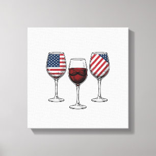 Toile Verres à vin patriotiques dessin de t-shirt vector