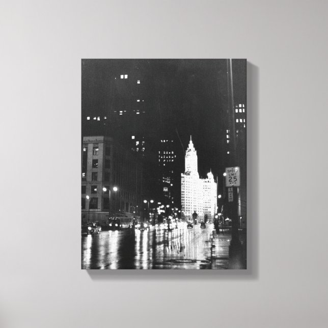 Toile vers 1954 : Vue sur Michigan Avenue (Recto)