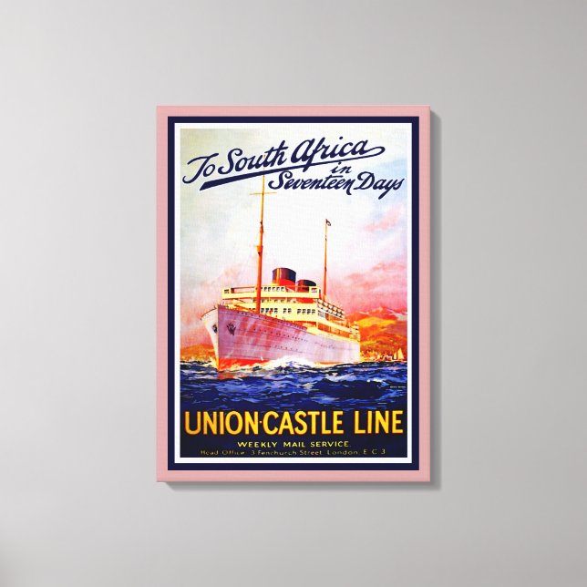 Toile Vers l'Afrique du Sud en dix-sept jours (Recto)