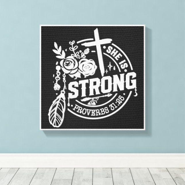 Toile Verset biblique chrétienne inspirant (Insitu (Plancher de Bois))