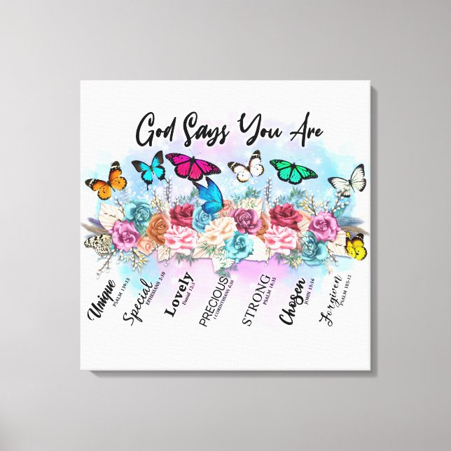 Toile Verset biblique chrétienne inspirant (Recto)