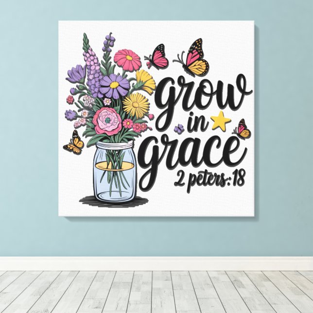 Toile Verset biblique chrétienne inspirant /Écriture (Insitu (Plancher de Bois))