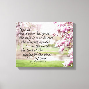 Toile Verset biblique de printemps avec les arbres Magno