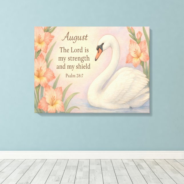 Toile Verset de la Bible du flamant rose d'août pour un  (Insitu (Plancher de Bois))
