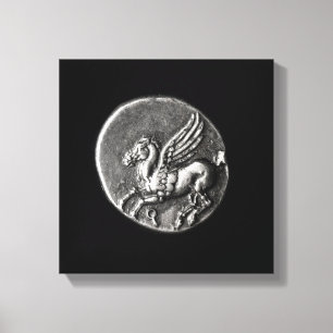 Toile Verso de pièce de monnaie dépeignant Pegasus