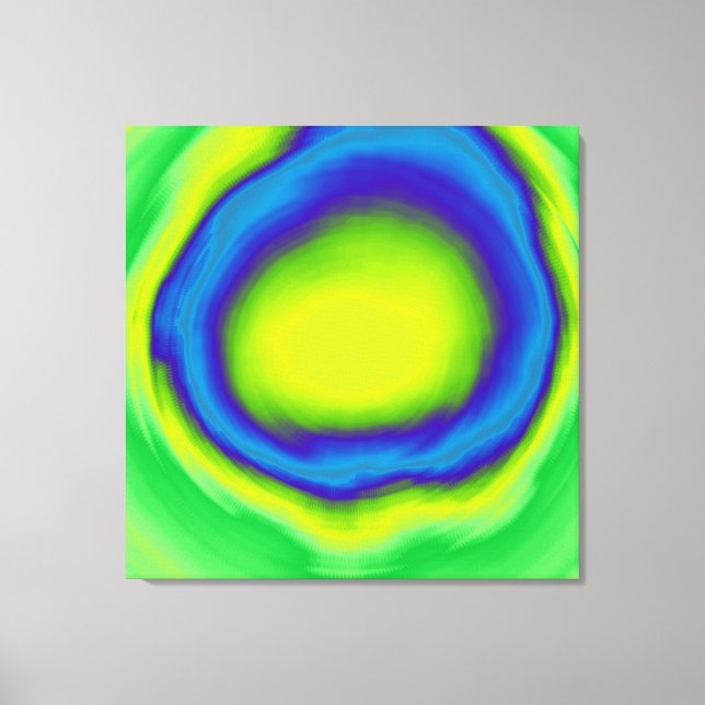 Toile Vert bleu spirale abstraite peinture acrylique (Recto)
