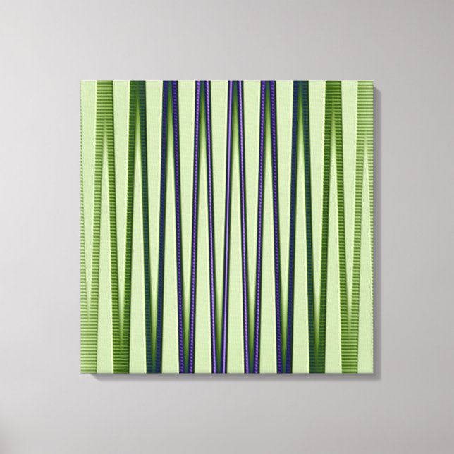 Toile Vert bleu violet moderne Abstrait Motif d'onde (Recto)