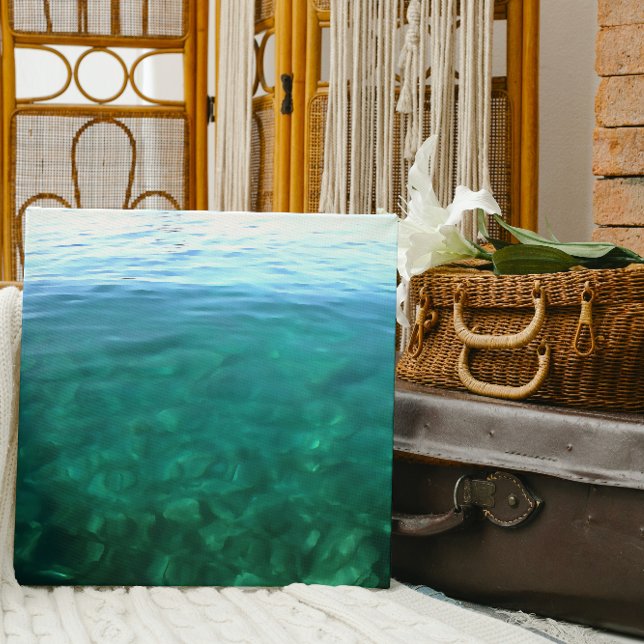 Toile Vert et Mint Océan Ombre Art Abstrait (Créateur téléchargé)