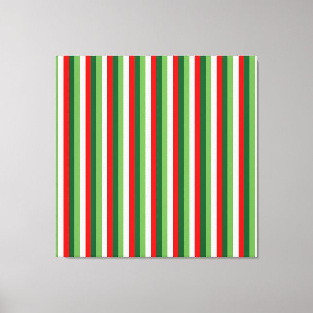 Toile Vert, étoile blanche et trèfle rouge rayures fines (Recto)