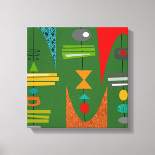 Toile Vert moderne d'art abstrait de la moitié du sièc