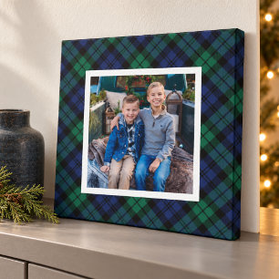 Toile Vert Navy Black Watch Plaid Noël Photo