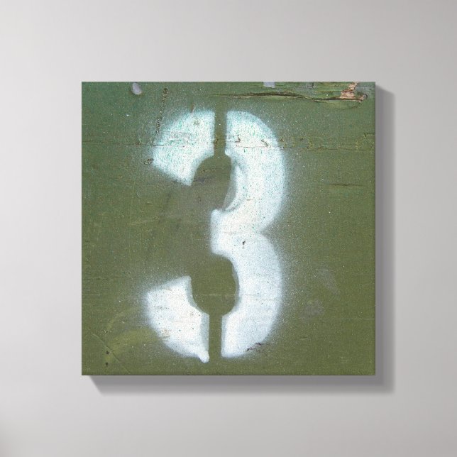 Toile Vert olive et trois (Recto)