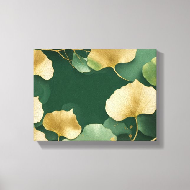 Toile Vert or feuille Ginkgo (Recto)