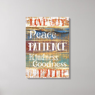 Toile Vertus vintages Typographie rustique inspirante