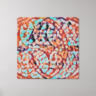 Toile Vesica Piscis 369   Bokeh en verre, bleu et orange