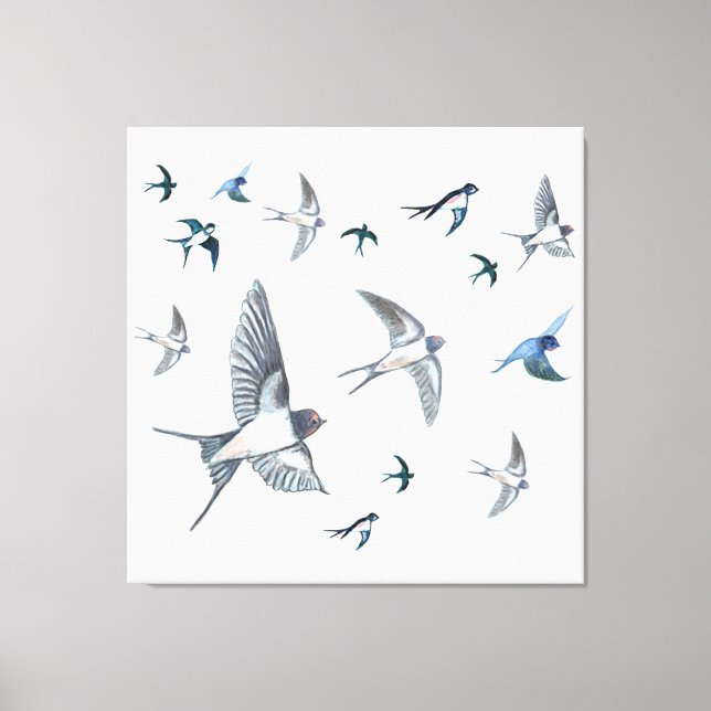 Toile Vestige d'oiseaux avageurs volants (Recto)