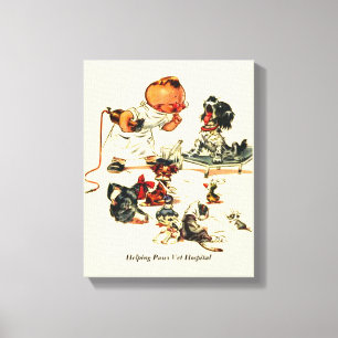 Toile Vétérinaire vintage Visite à l'vétérinaire Nom per