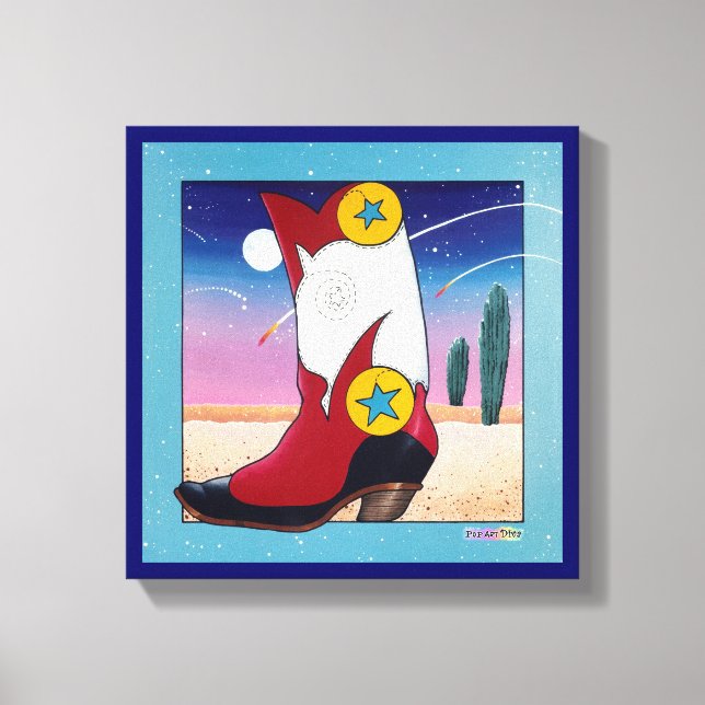 Toile Vêtu COWBOY BOOTS Gallery Wrapped Canvas (Recto)