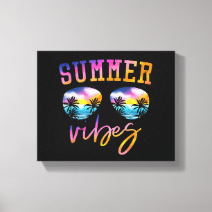 Toile Vibes D'Été Lunettes De Soleil Avec Palm Tree Funn