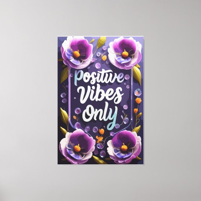 Toile Vibes Positives Tout Autour De Wall Art (Recto)