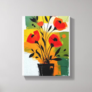 Toile vibrant abstract floral still plant
