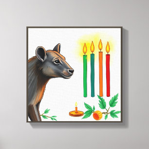 Toile Vibrant festif Kwanzaa Animaux sauvages déguisés