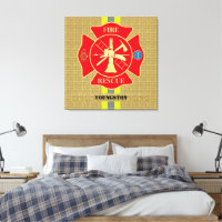 Vibrant pompier Maltese Cross Art