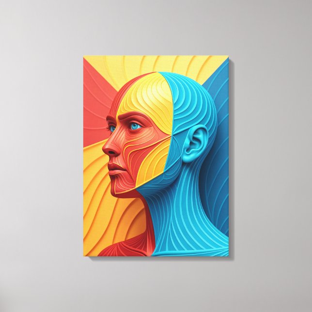 Toile Vibrant Soul Colorful Abstract Face (Recto)