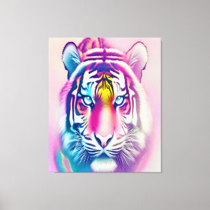 Toile Vibrant Tigre Coloré Visage Bold Faune moderne