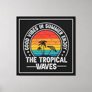 Toile Vibrations positives d'été Vagues tropicales