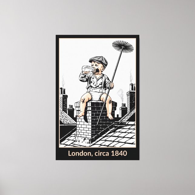 Toile Victorian Baby Chimney Sweep. Funny Baby (Recto)