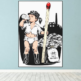 Toile Victorian Baby Girl Print - Funny Matchstick Theme