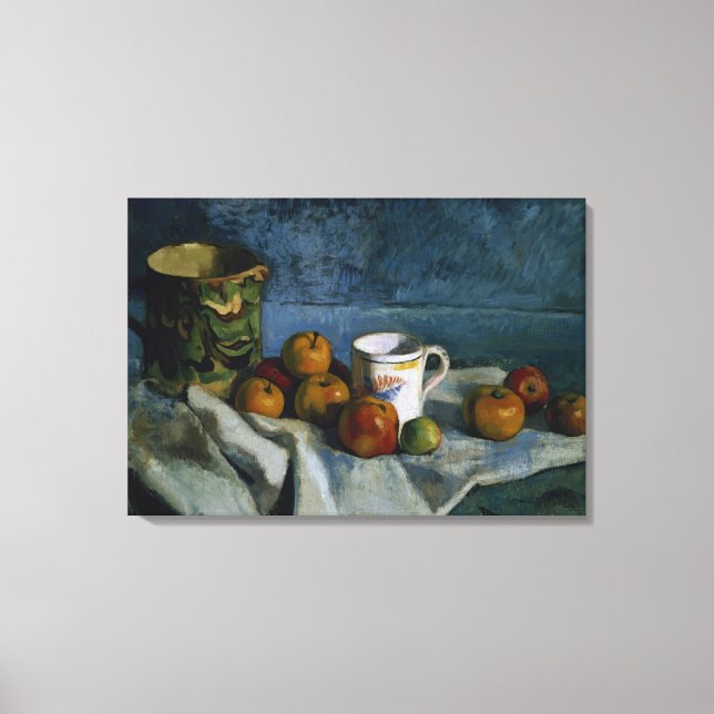 Toile Vie morte avec pommes, coupe et Pitcher (huile sur (Recto)