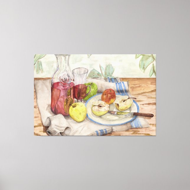 Toile Vie morte de la peinture de fruits et de vin (Recto)