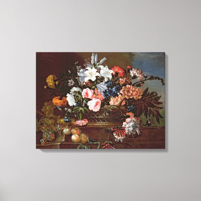 Toile Vie morte des fleurs dans un panier (Recto)