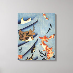 Toile Vieille vie marine japonaise Peinture vers les ann