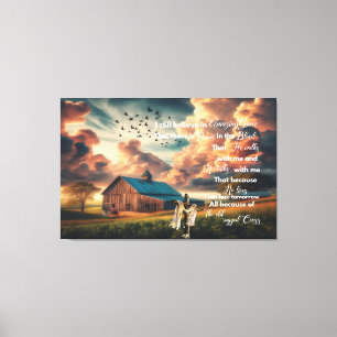 Toile Vielle grange Je crois toujours en la grâce extrao